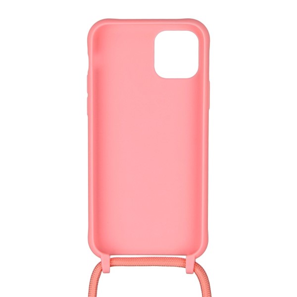Kryt na iPhone 11 Pro gumový se šňůrkou na krk černý