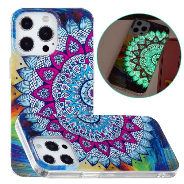 Kryt na iPhone 14 Pro svítící Mandala