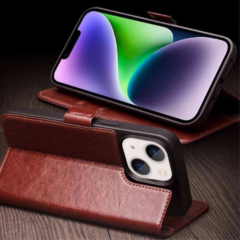 Pouzdro kožené QIALINO na iPhone 14 hnědé