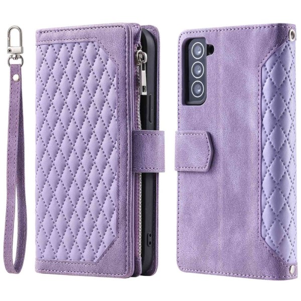 Pouzdro na Samsung Galaxy S21 FE Luxury Double Layer fialové