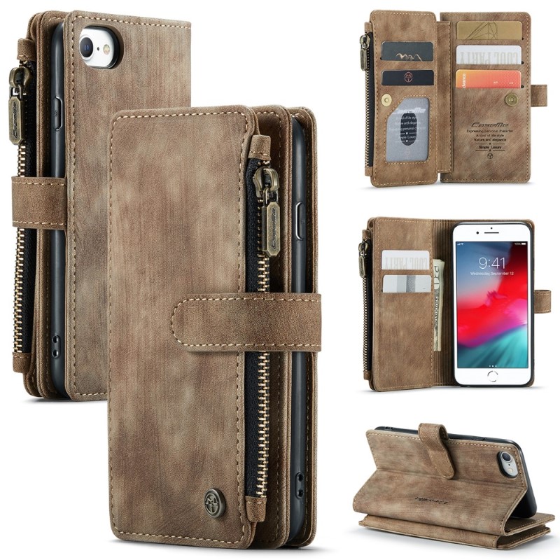 Pouzdro pro iPhone 7 / 8 / SE ( 2020 / 2022 ) Luxury Double Layer hnědé