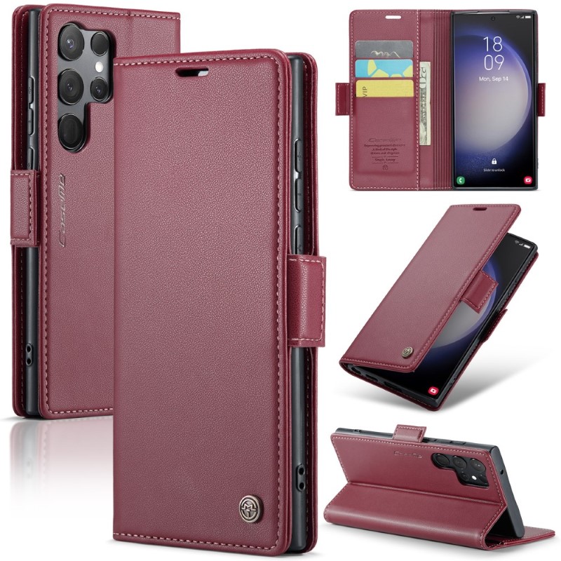 Pouzdro na Samsung Galaxy S24 Ultra CASEME smooth červené