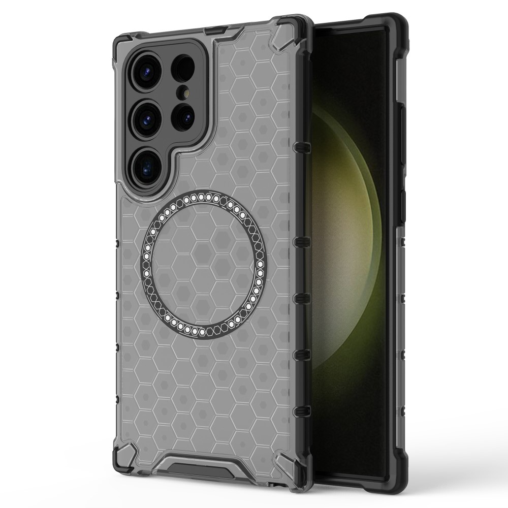 Kryt na Samsung Galaxy S24 Ultra odolný Honeycomb s podporou Magsafe šedý