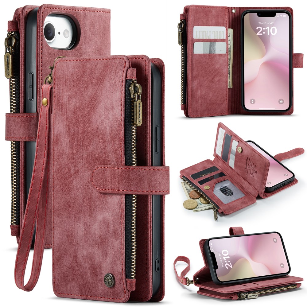 Pouzdro pro iPhone 16E CASEME Luxury Double Layer červené