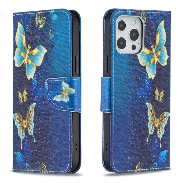 Pouzdro pro iPhone 13 Pro Motýl modré