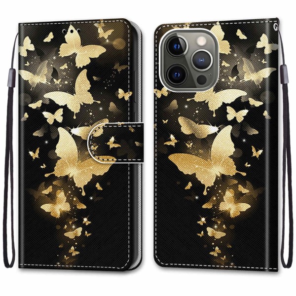 Pouzdro pro iPhone 13 Pro Motýly zlaté