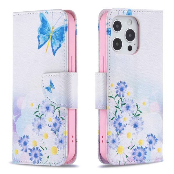 Pouzdro pro iPhone 13 Pro Motýl bílé