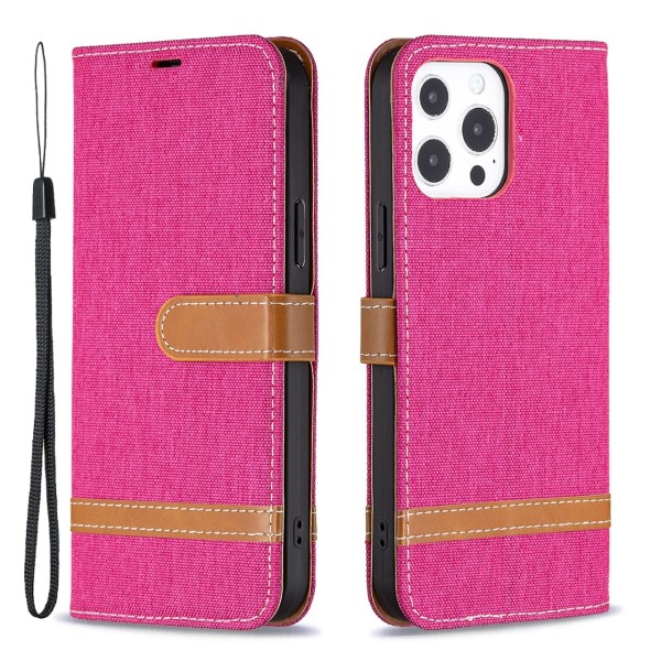 Pouzdro pro iPhone 13 Pro Jeans růžové