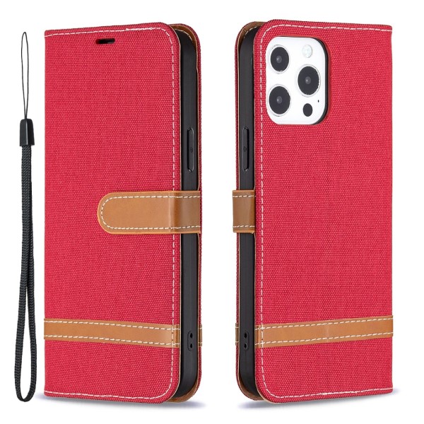 Pouzdro pro iPhone 13 Pro Jeans červené