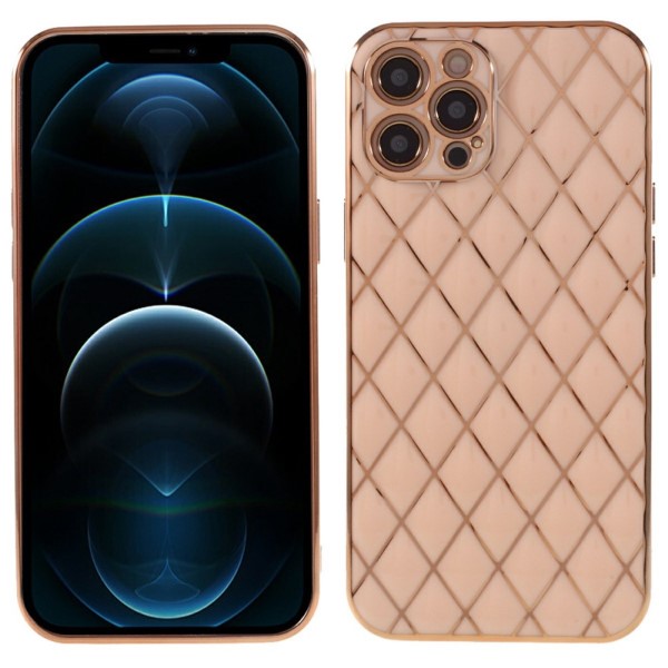 Kryt na iPhone 14 Luxury rhombus růžový