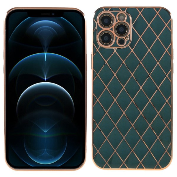 Kryt na iPhone 14 Luxury rhombus zelený
