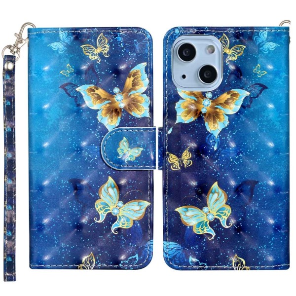 Pouzdro pro iPhone 14 Motýl modré.