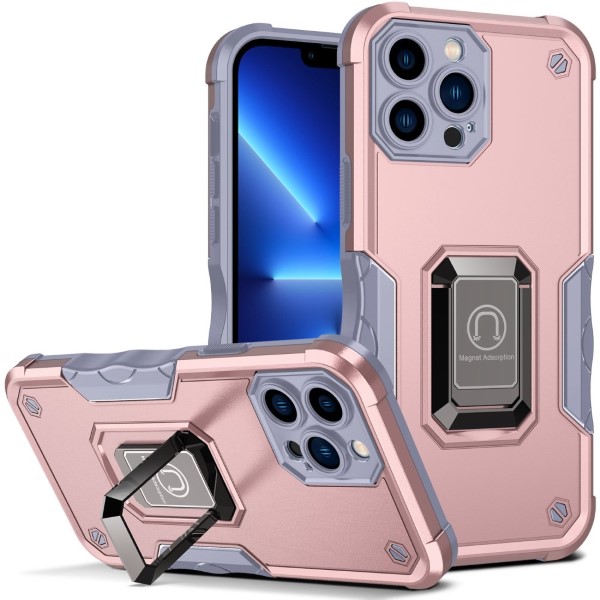 Kryt na iPhone 14 Pro odolný Kickstand světle růžový