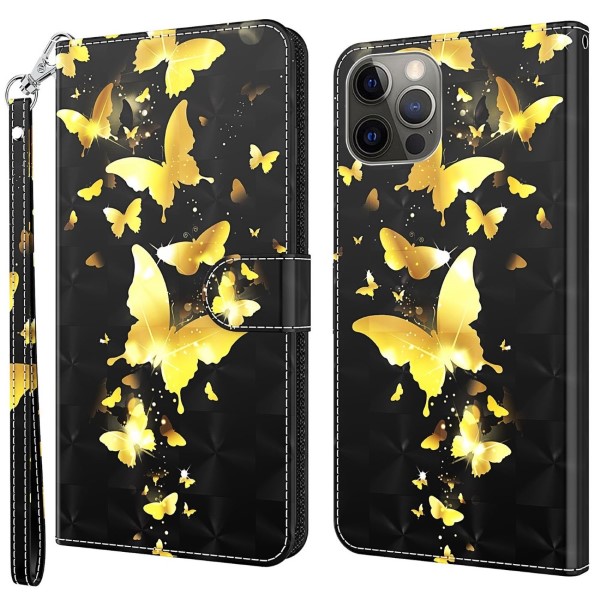 Pouzdro pro iPhone 14 Pro Motýl černé.