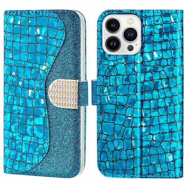 Pouzdro pro iPhone 14 Pro Glitter modré
