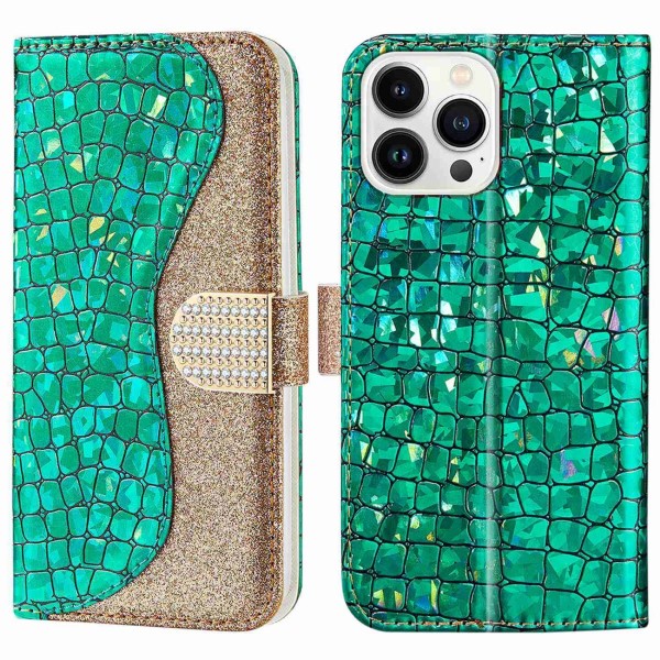 Pouzdro pro iPhone 14 Pro Glitter zelené