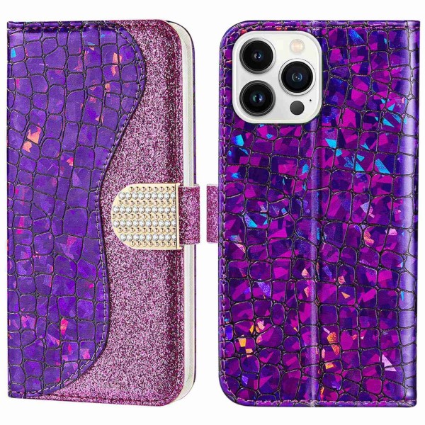 Pouzdro pro iPhone 14 Pro Glitter fialové