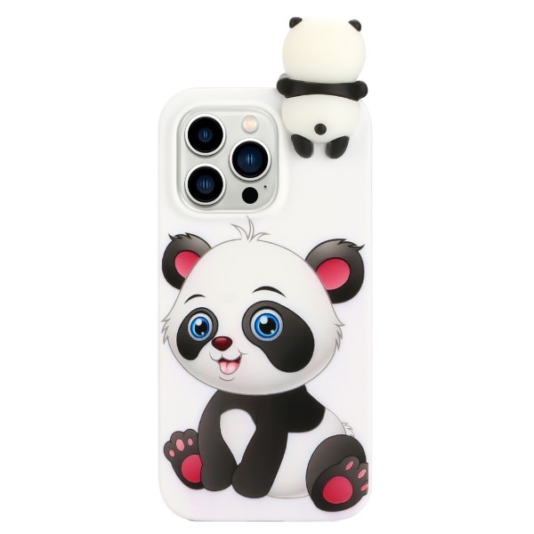 Kryt iPhone 14 Pro 3D panda bílý