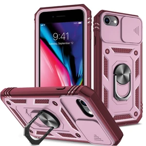 Kryt na iPhone 7 / 8 / SE 2020 / SE 2022 odolný s krytkou na fotoaparát vínový