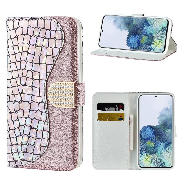 Pouzdro na Samsung Galaxy S21 Glitter růžové