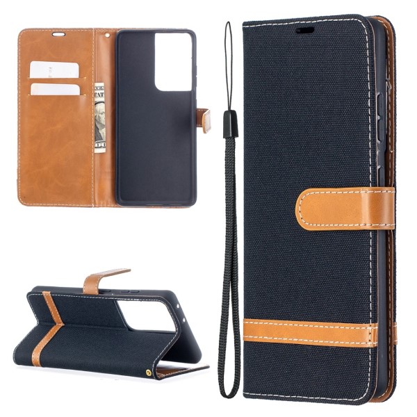 Pouzdro na Samsung Galaxy S21 Ultra Jeans černé