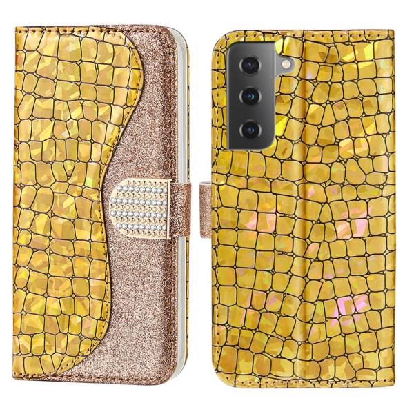 Pouzdro na Samsung Galaxy S21 FE Glitter zlaté
