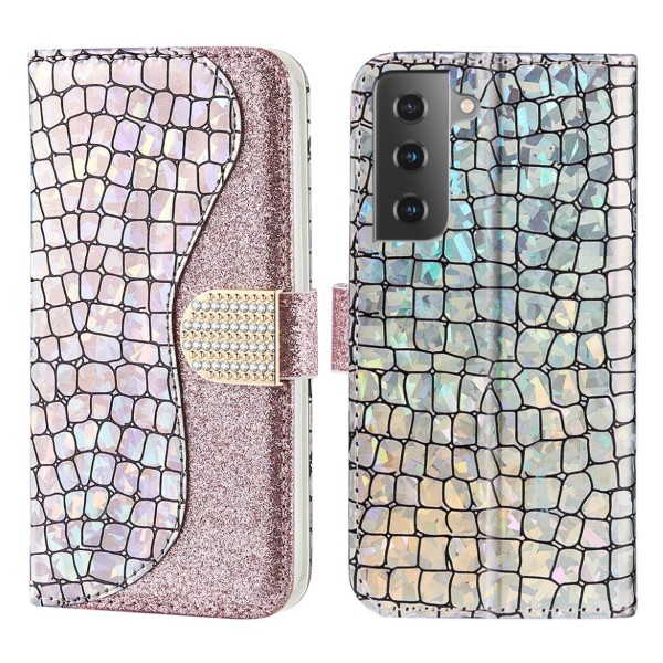 Pouzdro na Samsung Galaxy S21 FE Glitter růžové