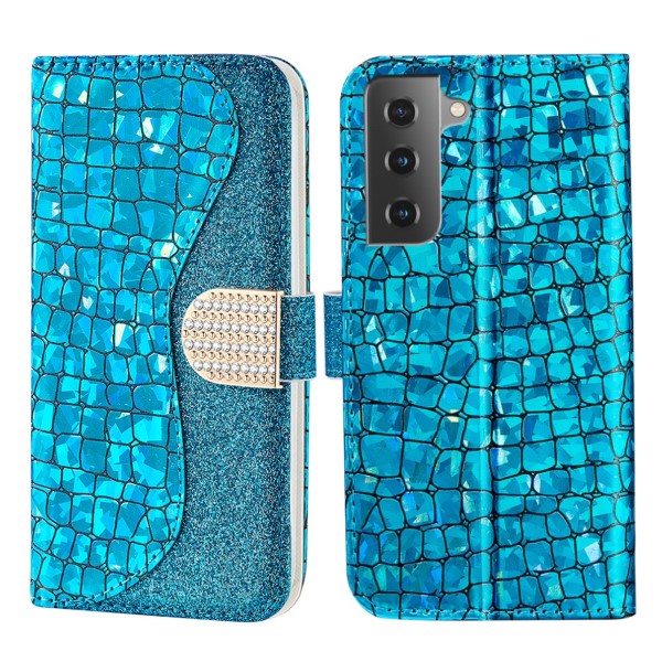 Pouzdro na Samsung Galaxy S21 FE Glitter modré
