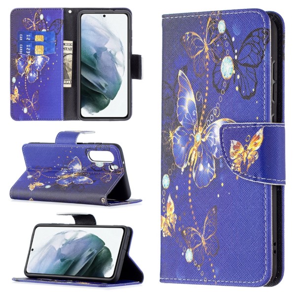 Pouzdro na Samsung Galaxy S21 FE Motýl fialové