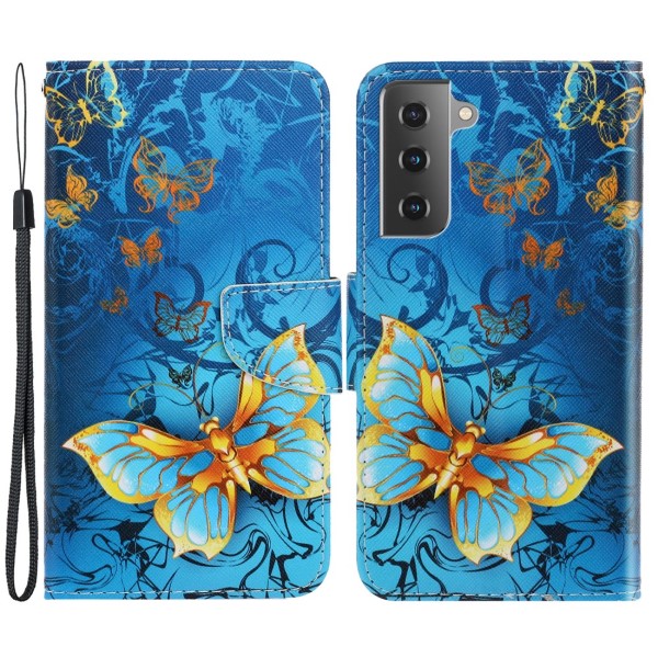 Pouzdro na Samsung Galaxy S21 FE Motýl zlaté