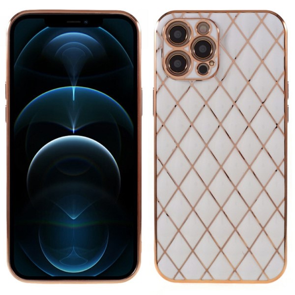 Kryt na iPhone 14 Plus Electroplated rhombus bílý
