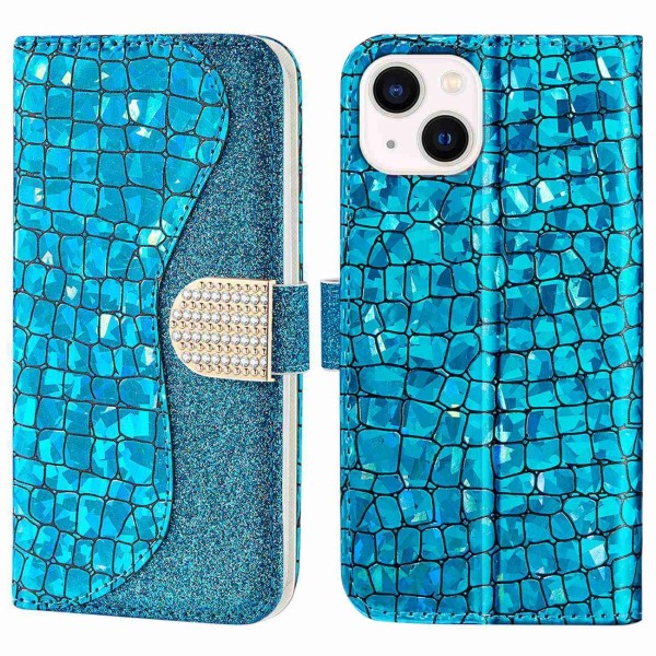 Pouzdro na iPhone 14 Plus Glitter modré