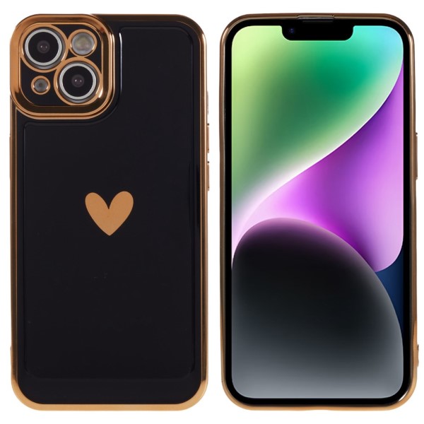 Kryt na iPhone 14 Plus Electroplated srdíčko černý