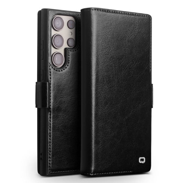 Pouzdro kožené QIALINO na Samsung Galaxy S22 Ultra černé