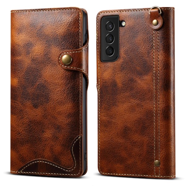 Pouzdro kožené na Samsung Galaxy S23+ hnědé