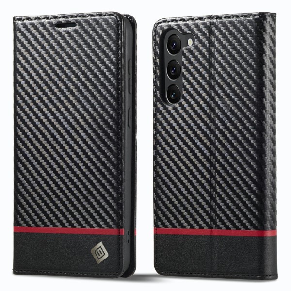 Pouzdro na Samsung Galaxy S23+ LC.IMEEKE Carbon horizontal černé