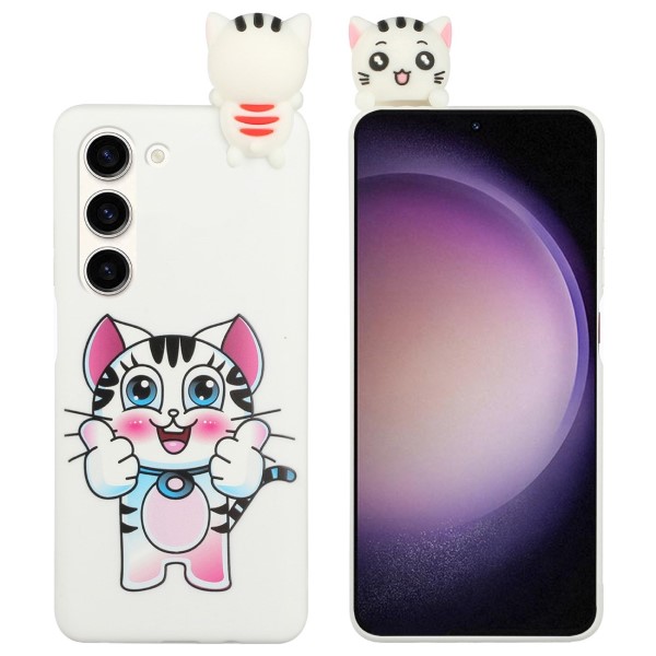 Kryt na Samsung Galaxy S23+ 3D Kotě bílý