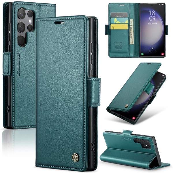 Pouzdro na Samsung Galaxy S23 Ultra CASEME smooth zelené