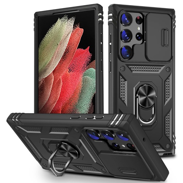 Kryt na Samsung Galaxy S23 Ultra odolný s krytkou na fotoaparát černý