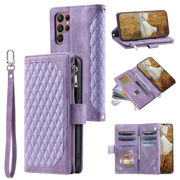 Pouzdro na Samsung Galaxy S23 Ultra Luxury Double Layer fialové