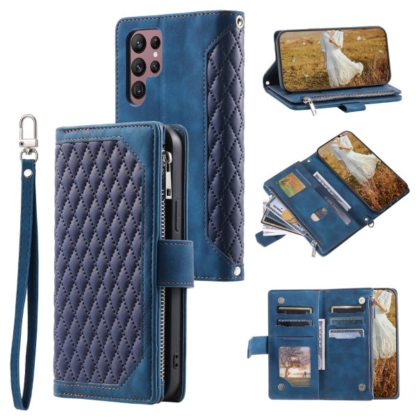 Pouzdro na Samsung Galaxy S23 Ultra Luxury Double Layer modré