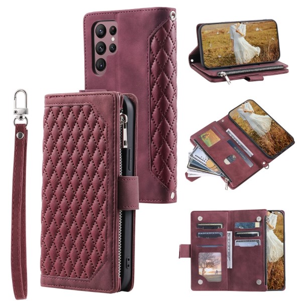 Pouzdro na Samsung Galaxy S23 Ultra Luxury Double Layer vínové