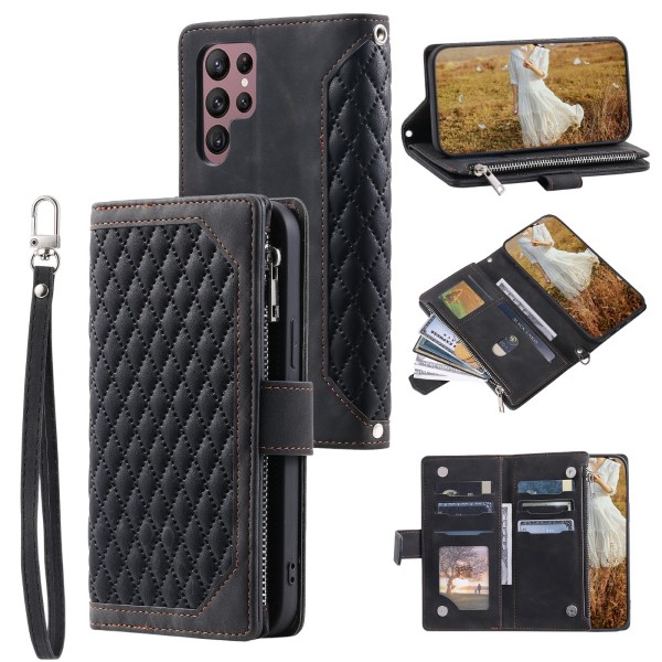 Pouzdro na Samsung Galaxy S23 Ultra Luxury Double Layer černé