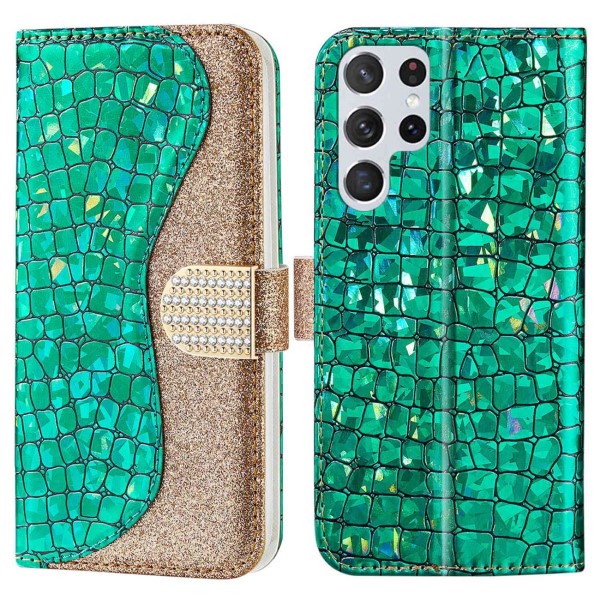 Pouzdro na Samsung Galaxy S23 Ultra Glitter zelené