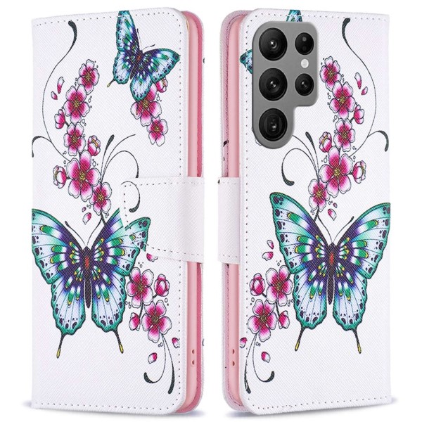Pouzdro na Samsung Galaxy S23 Ultra Motýl bílé