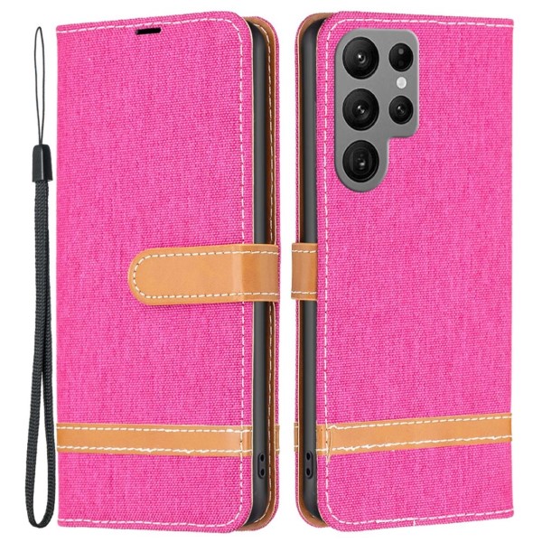 Pouzdro na Samsung Galaxy S23 Ultra Jeans růžové