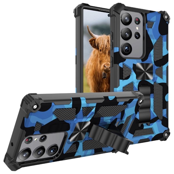 Kryt na Samsung Galaxy S23 Ultra odolný Camo modrý