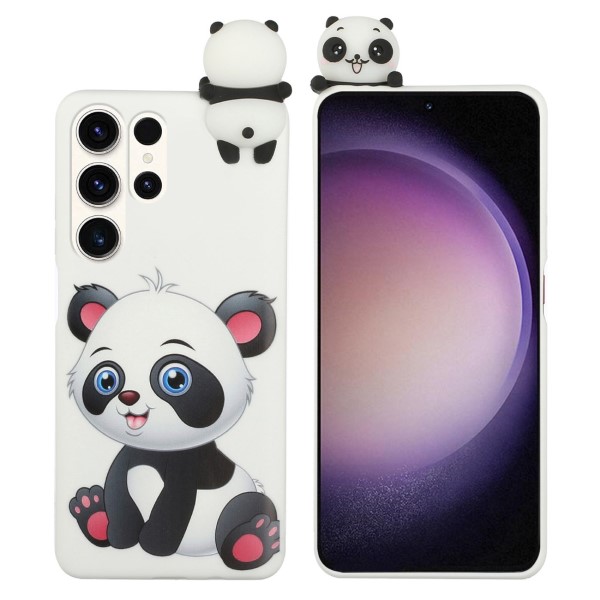 Kryt na Samsung Galaxy S23 Ultra 3D Panda bílý