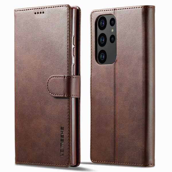Pouzdro na Samsung Galaxy S23 Ultra LC.IMEEKE hnědé