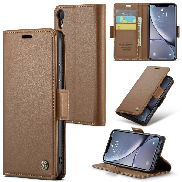 Pouzdro pro iPhone Xr CASEME Smooth hnědé